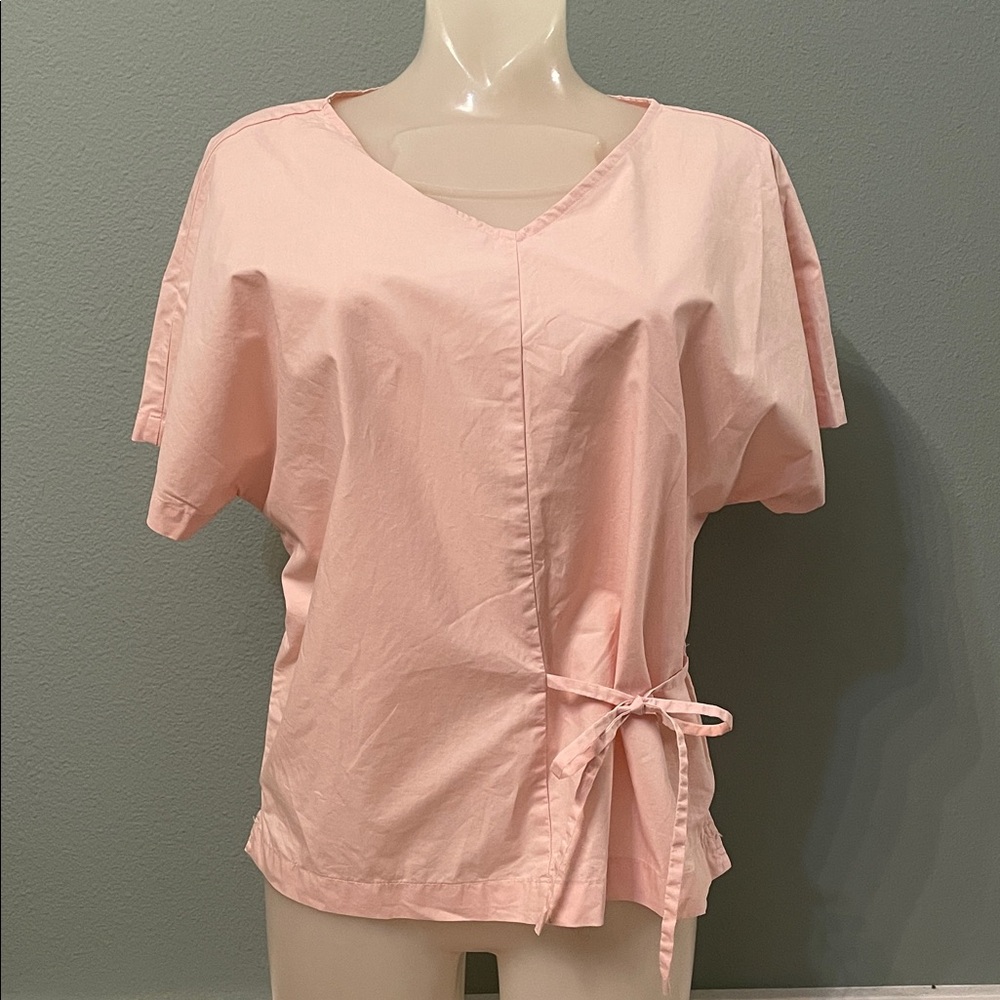 Elegant Pink Tie-Front Blouse